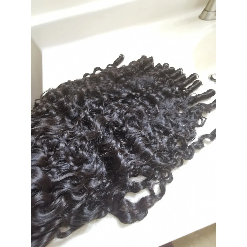 Quality Natural Black Burmese Curly Raw Human Hair Glueless Front Lace Wig 28